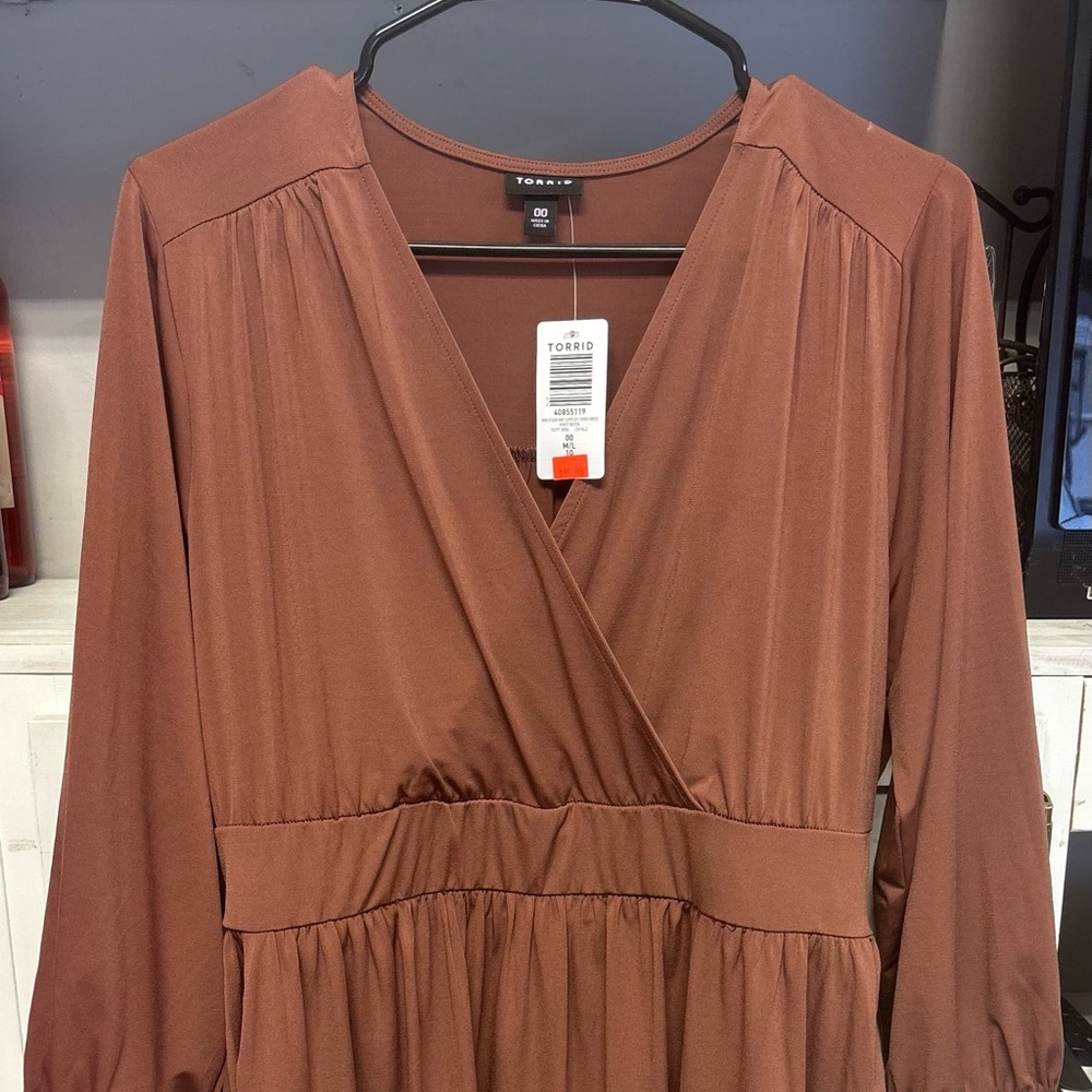 Torrid Chocolate Brown Wrap Dress